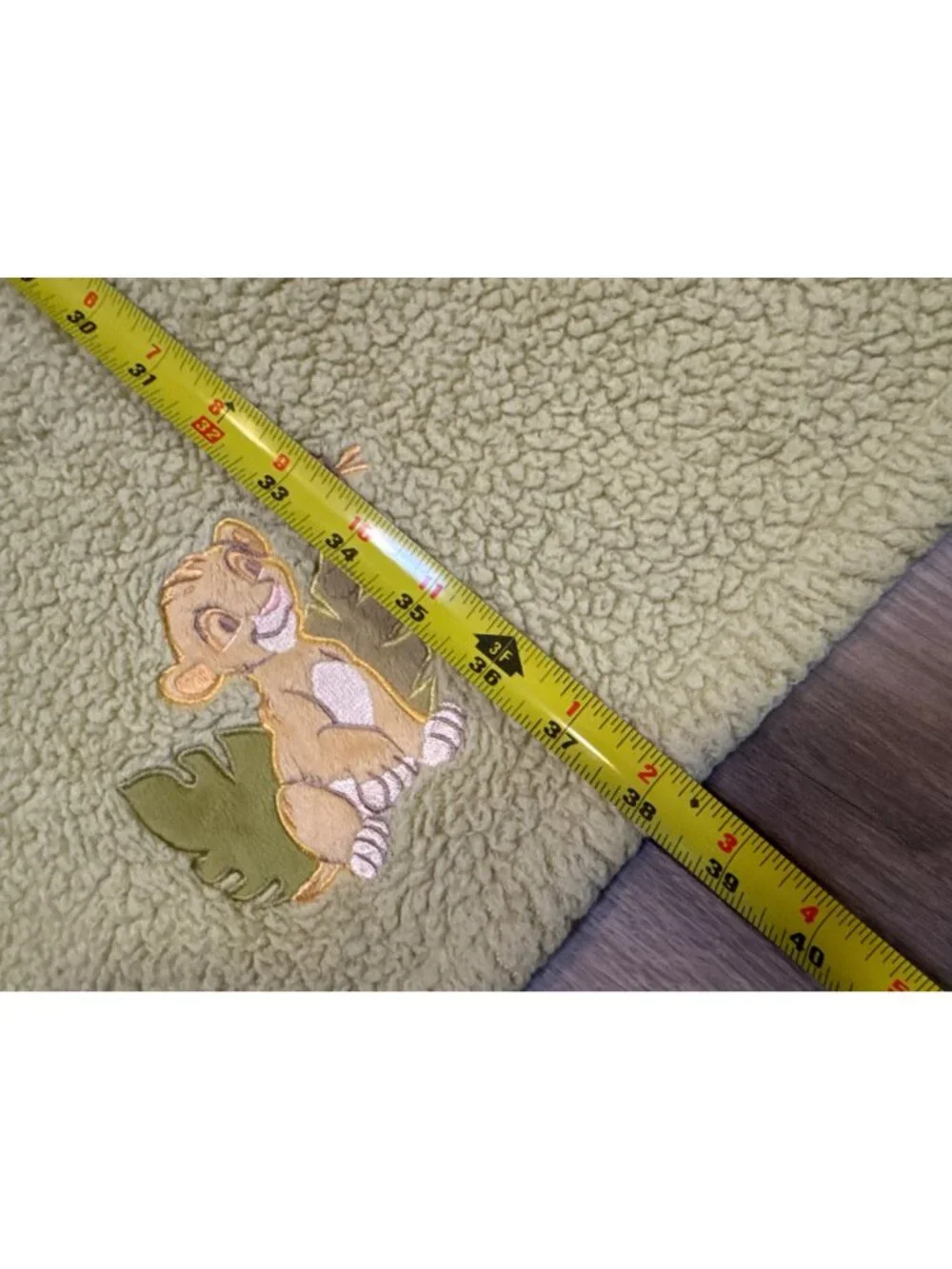 Lion King Baby Blanket Simba Embroidery In Soft Green Sherpa Fabric 30x36 Inches